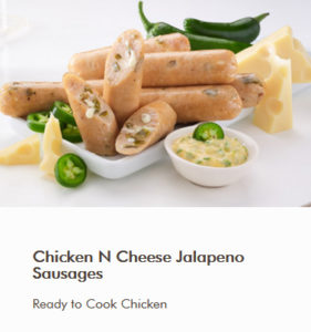 Chicken N Cheese Jalapeno Sausages - Antibiotic free - Hormone Free - Zorabian Chicken - Order Fresh Chicken Online