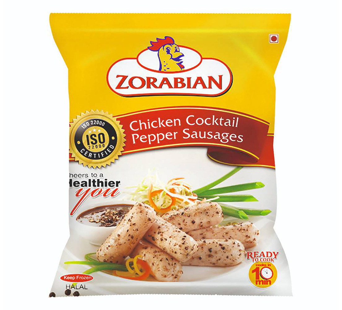 Chicken Cocktail Pepper Sausages - Antibiotic free - Hormone Free - Zorabian Chicken - Order Fresh Chicken Online