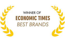 A certificate with a gold laurel design, text reading "Winner of Economic Times Best Brands."