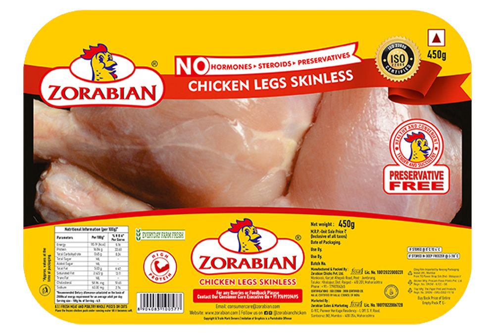 Chicken Leg Skinless - Antibiotic free - Hormone Free - Zorabian Chicken - Order Fresh Chicken Online