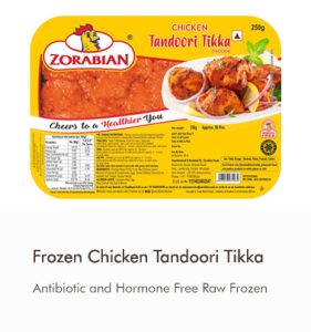Frozen Chicken Tandoori Tikka s - Antibiotic free - Hormone Free - Zorabian Chicken - Order Fresh Chicken Online