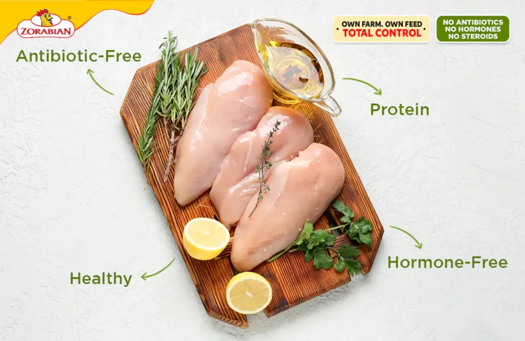 Antibiotic free and hormone free chicken breast delivered frozen fresh in Bangalore